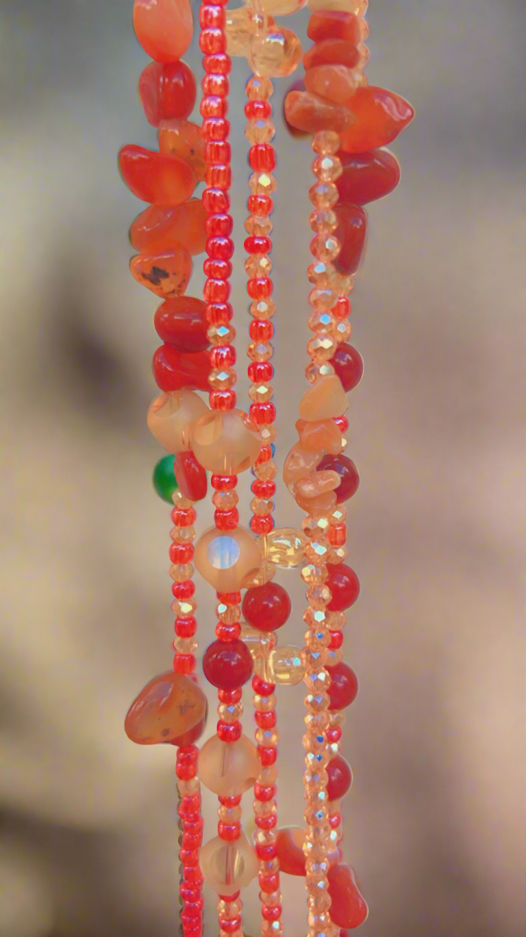 Red Carnelian Waist Beads