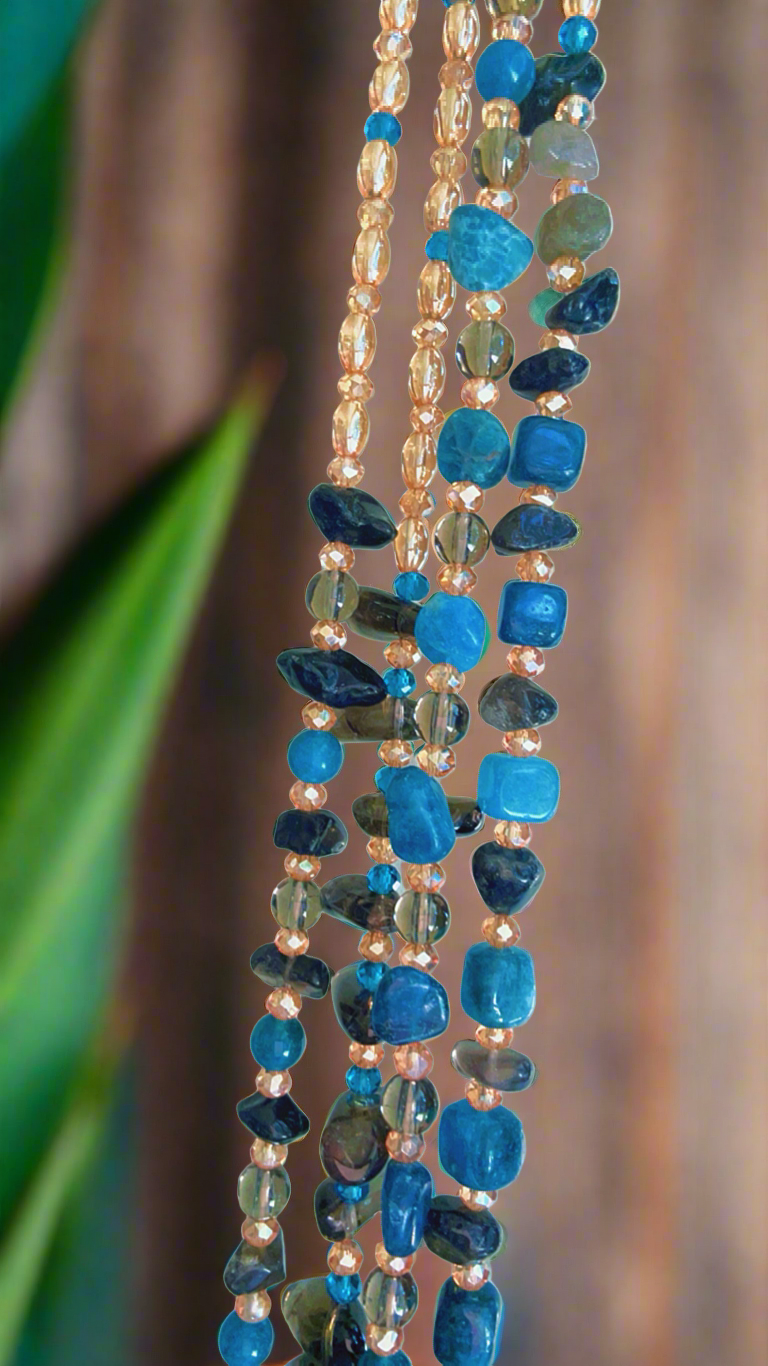 Blue Apatite meets Smoky Quartz