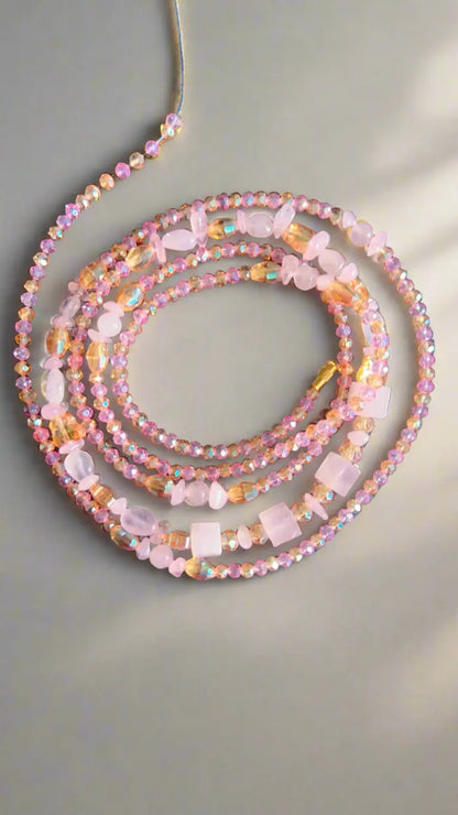 Rose Quartz Gemstone Waist Beads - Image #5